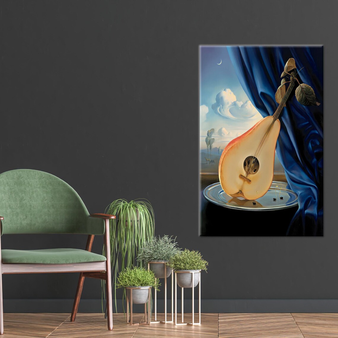 Personalized Surreal Glass Pear or Guitar Art Print