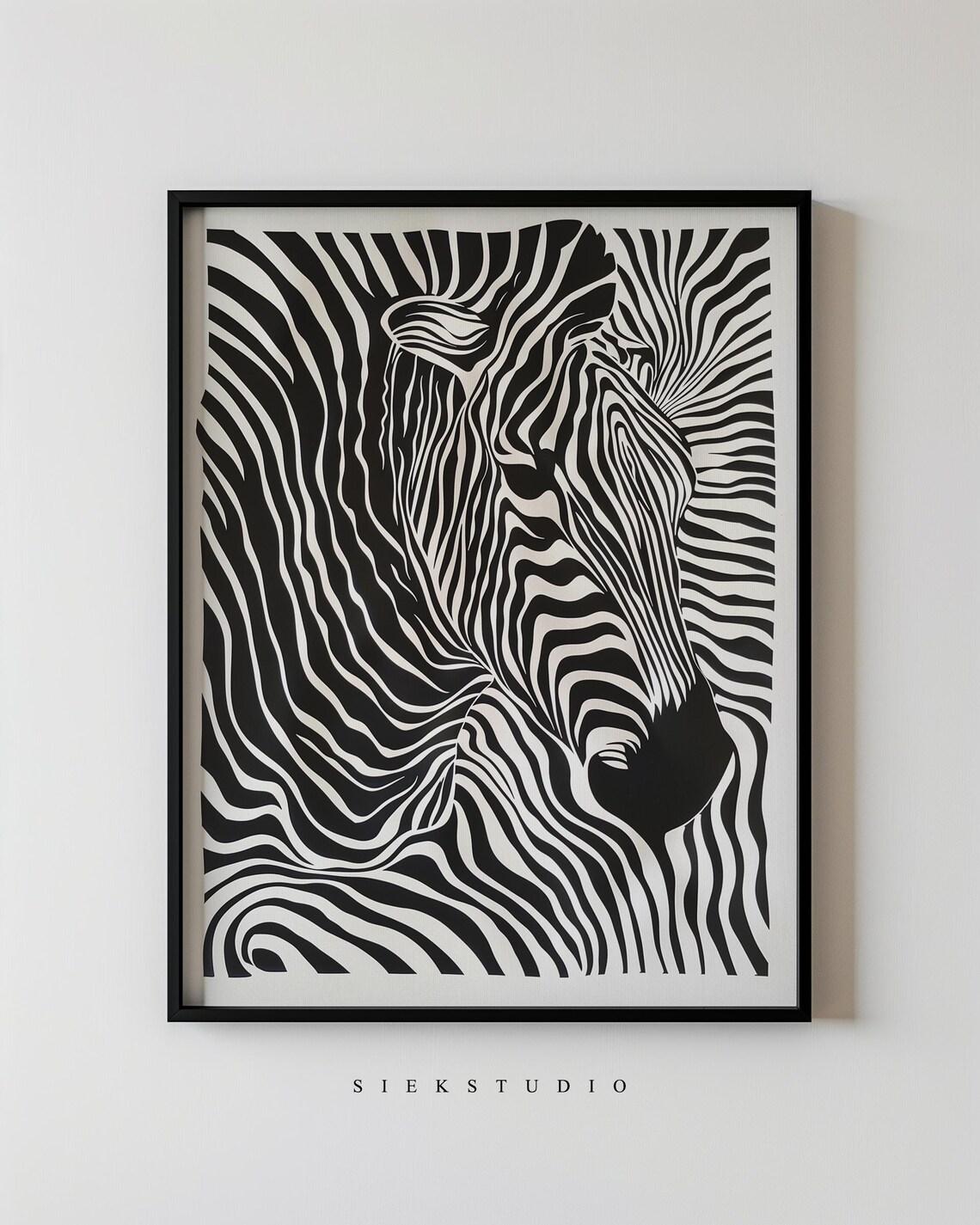 Bold Zebra Abstract Art Print Modern Black And White Stripe Pattern Minimalist Animal Wall Decor Contemporary Geometric Design