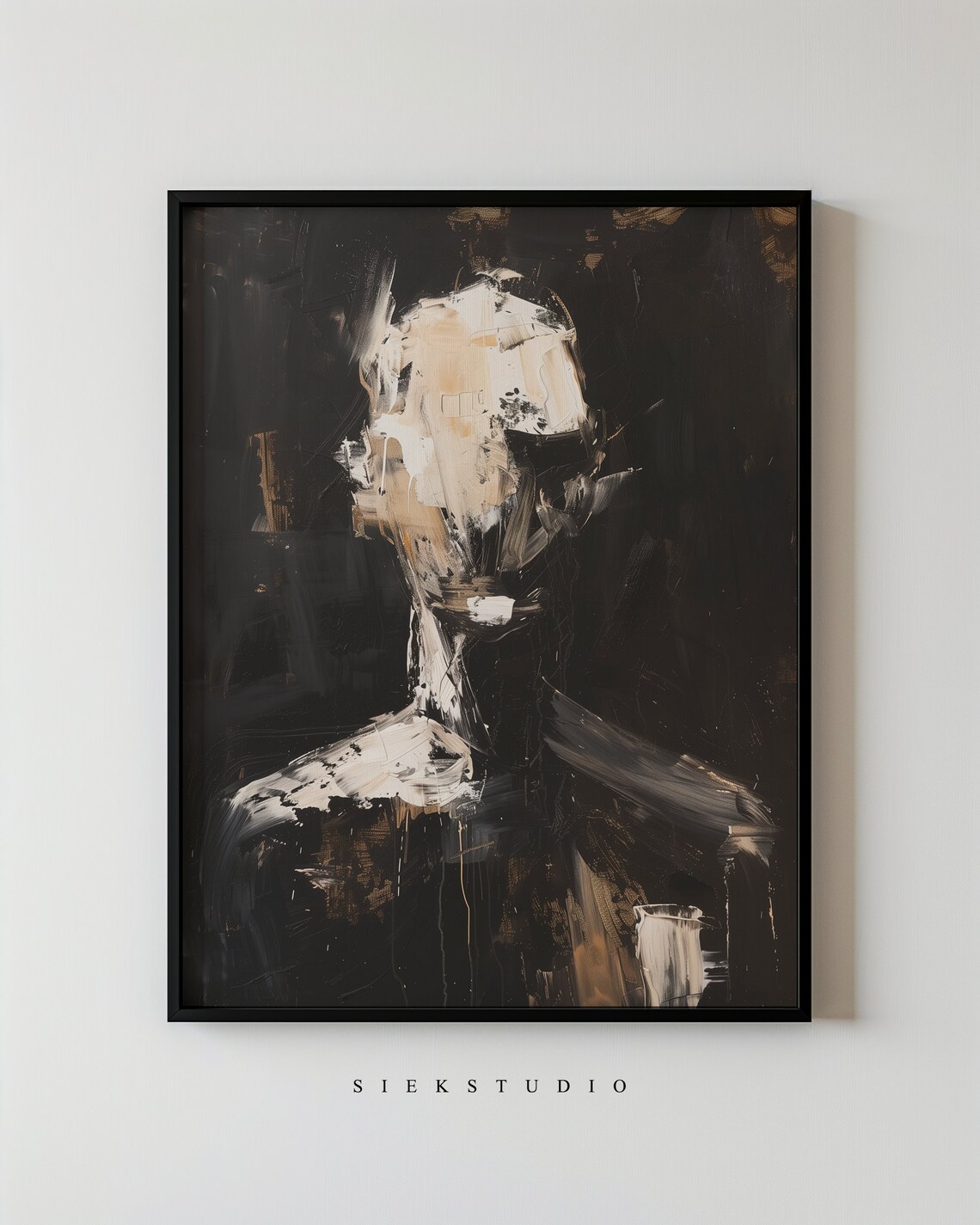 Modern Brush Stroke Abstract Portrait Art Print