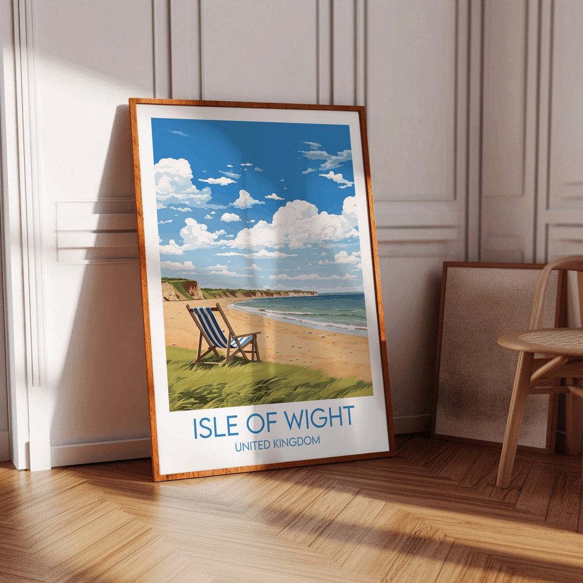 Isle Of Wight United Kingdom Sandy Beach Seaside Travel Poster - Image 2