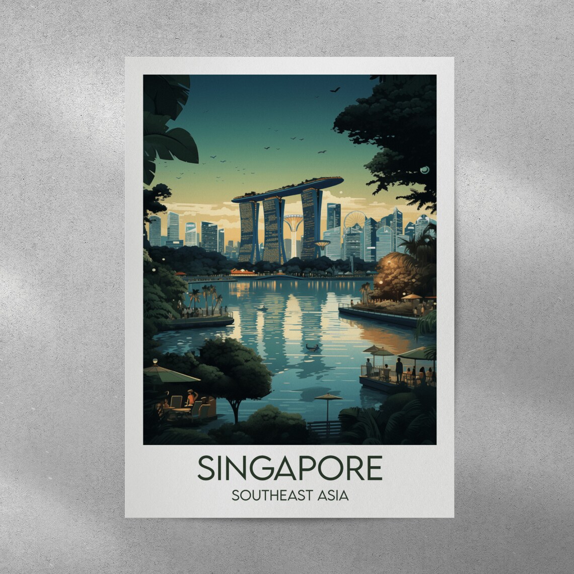 Singapore Travel Poster, Southeast Asia Travel Print - Image 3