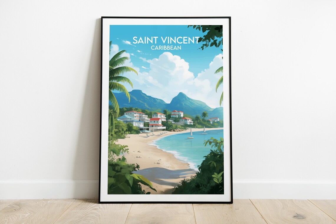 Saint Vincent Travel Poster, Custom Personalized Gift - Image 3