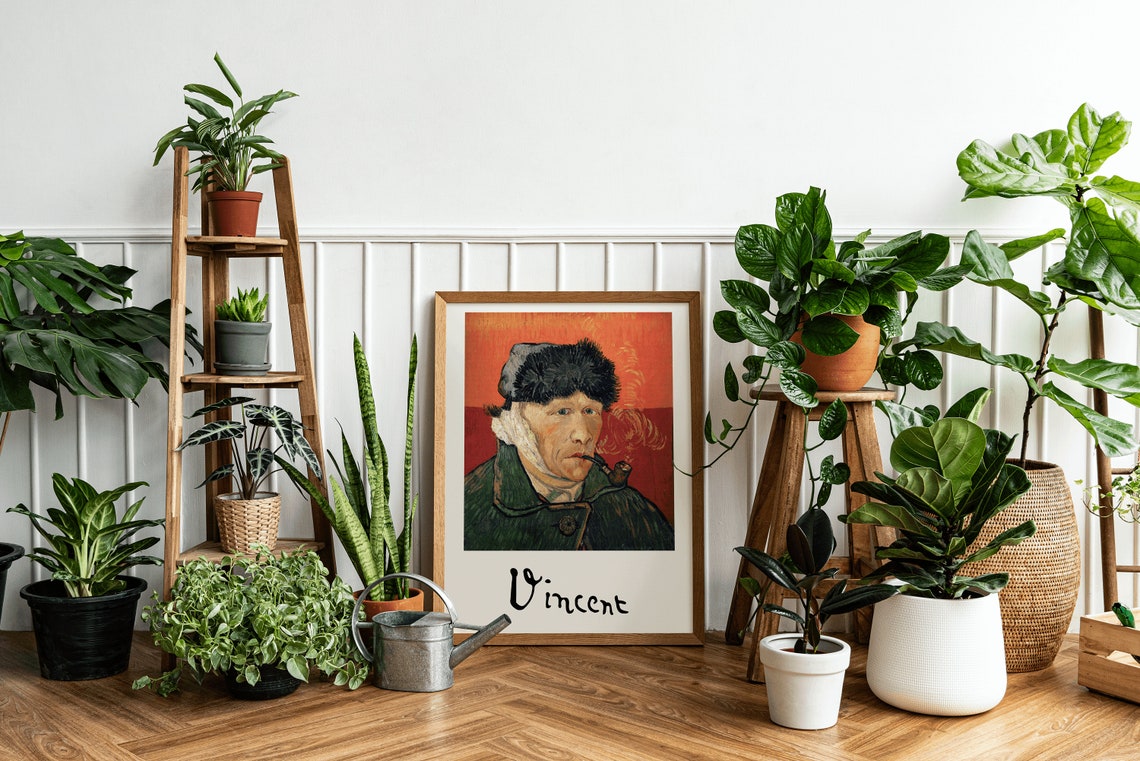Vincent Van Gogh Self Portrait with Bandaged Ear and Pipe Art Poster - Image 3