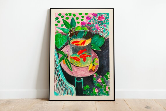 Matisse The Goldfish Bordered Exhibition Print Poster A3 A4 A5 Ultra High Quality Classic Vintage Flowers Home Decor Wall Art Deco