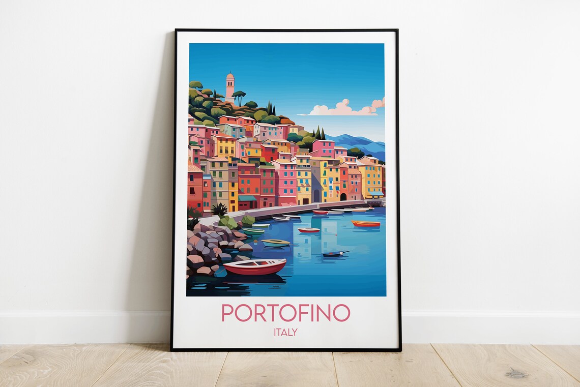 Portofino Travel Poster, Italy Custom Personalised