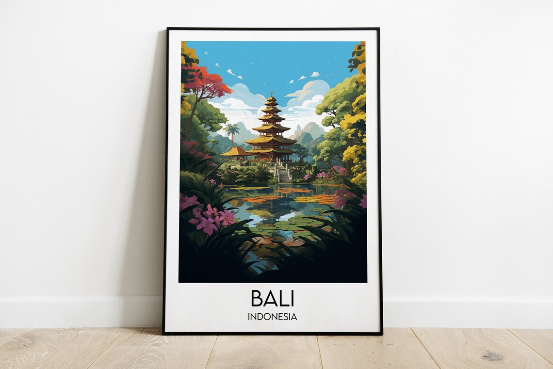 Bali Travel Print, Indonesia Custom Gift Poster