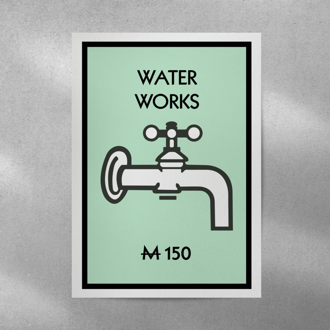Waterworks Monopoly Inspired Bathroom Print Poster A3 A4 A5 Funny Bathroom Home Decor Wall Art Accessories Gift - Image 4