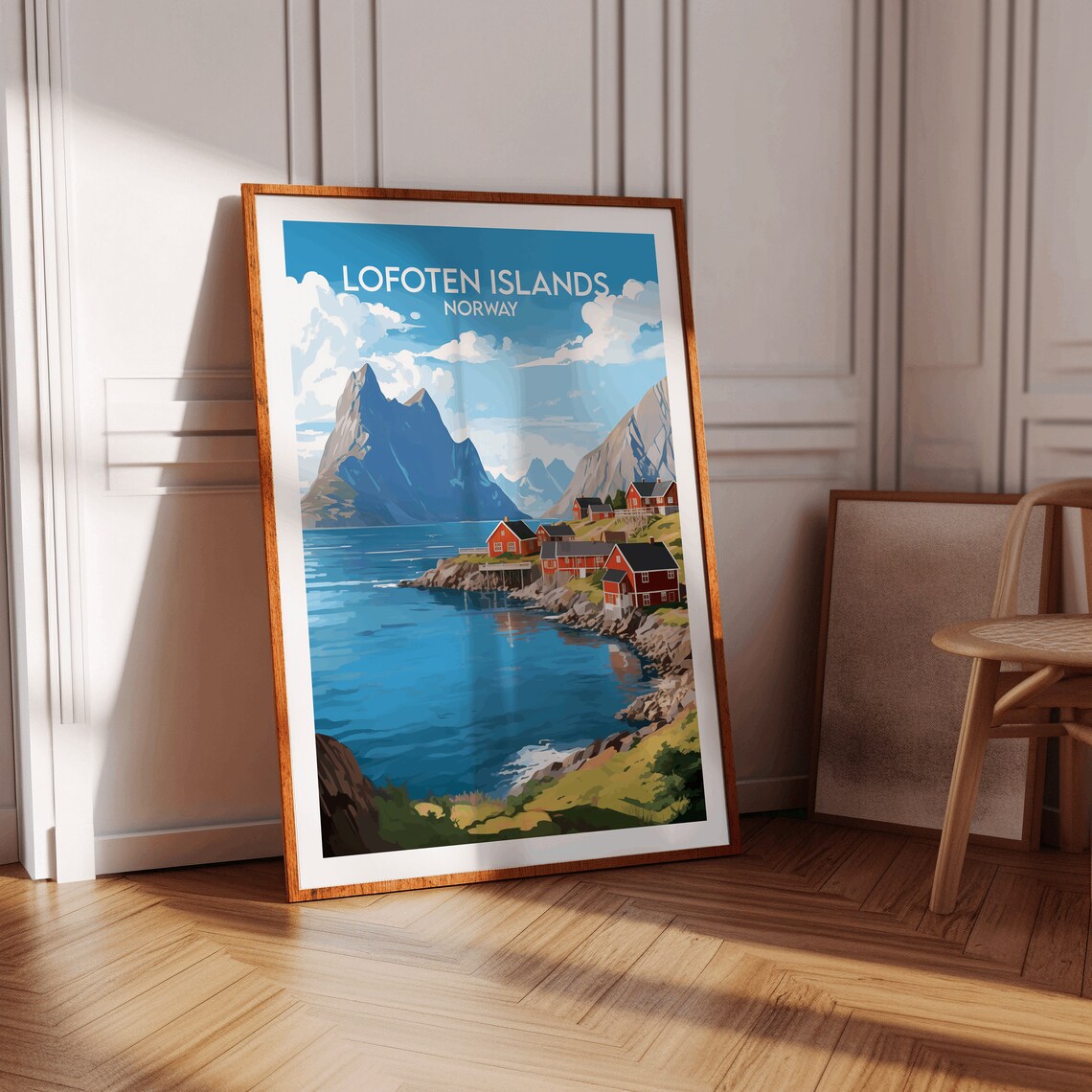 Lofoten Islands Norway Vintage Arctic Fishing Village Travel Poster - Image 3