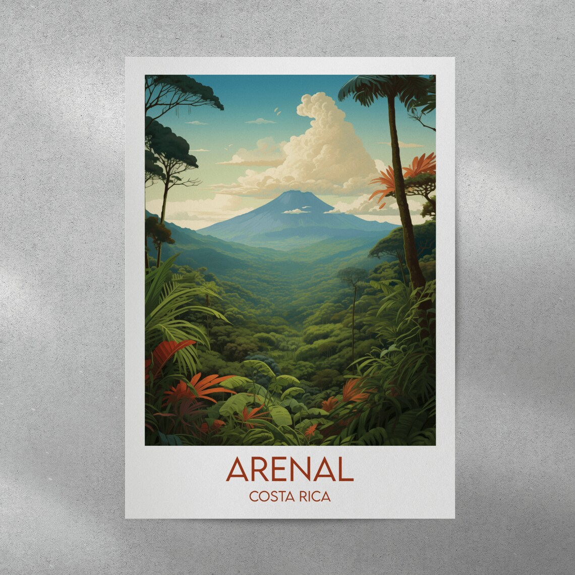 Arenal Costa Rica Volcano Above Rainforest Vintage Travel Poster - Image 4