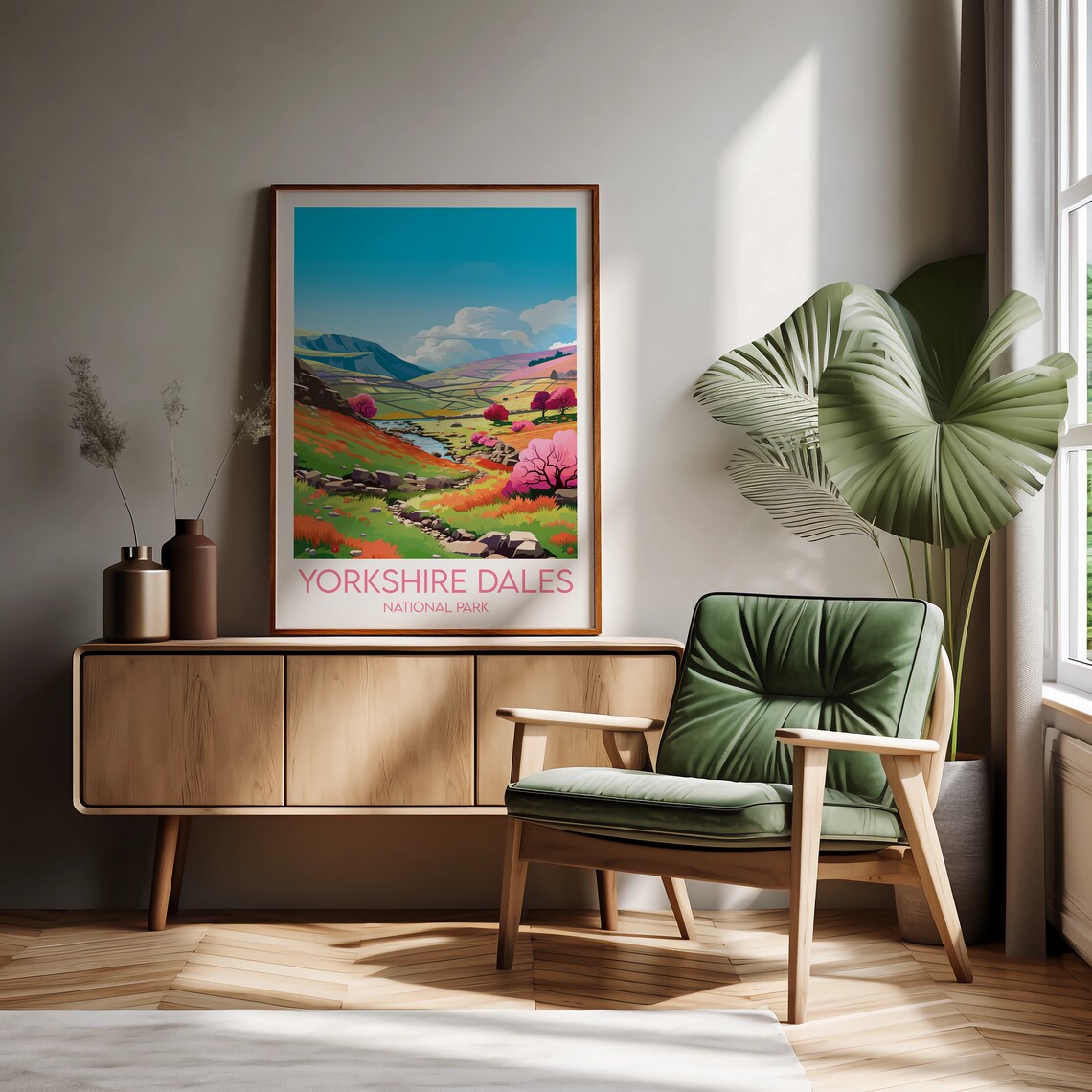 Yorkshire Dales National Park England Autumn Hills Travel Poster - Image 2