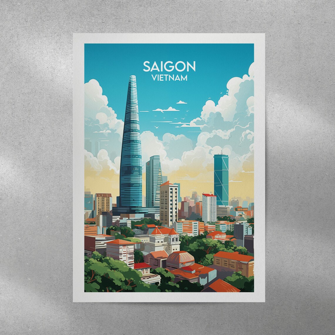 Saigon Vietnam Skyline Modern Towers Cityscape Travel Poster - Image 5