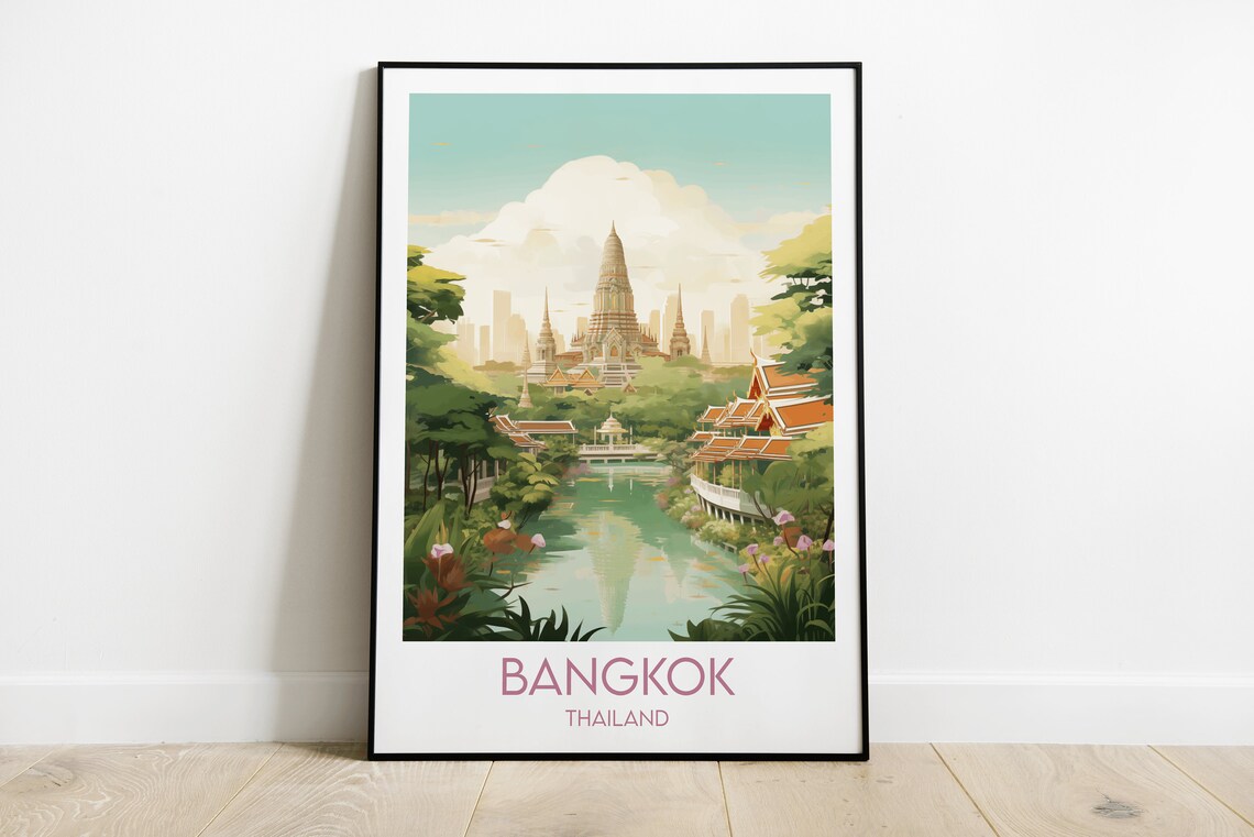 Bangkok Travel Poster, Thailand Custom Keepsake