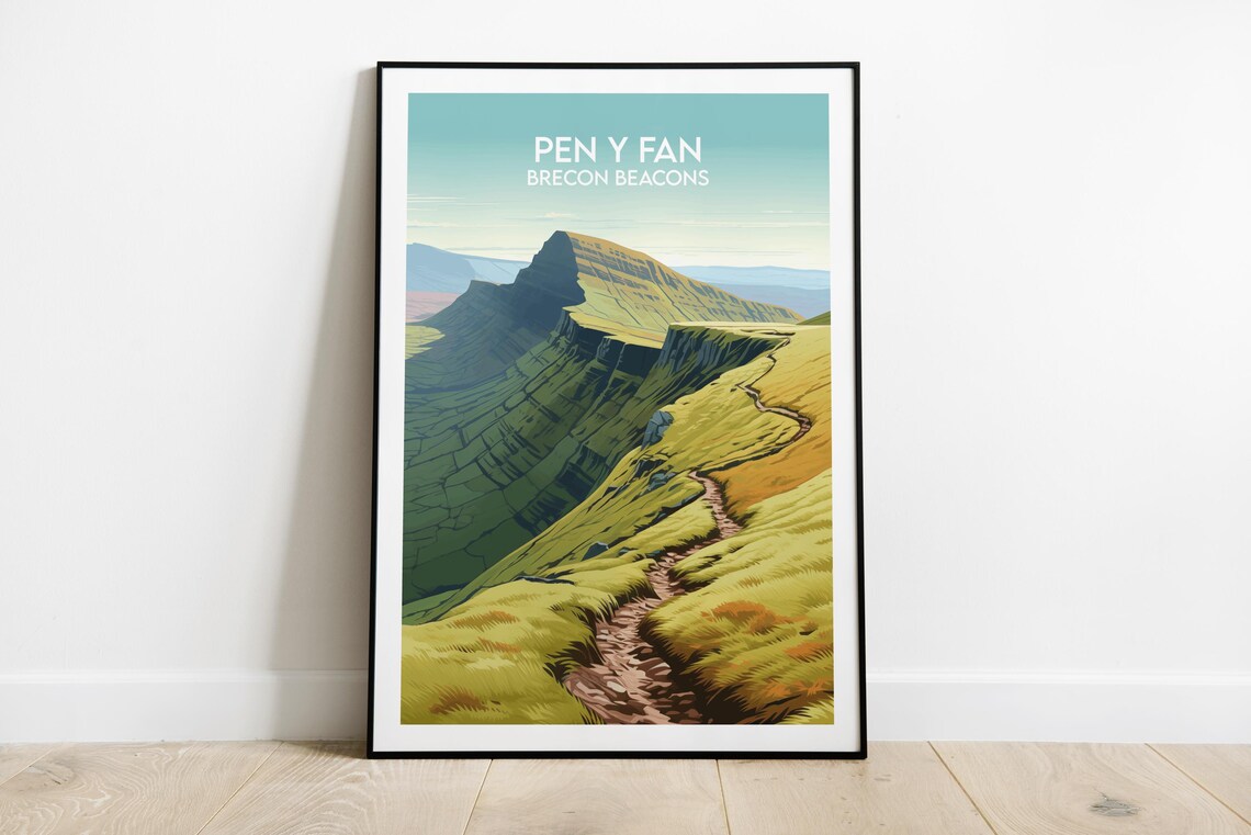 Pen Y Fan Travel Poster, Brecon Beacons Print