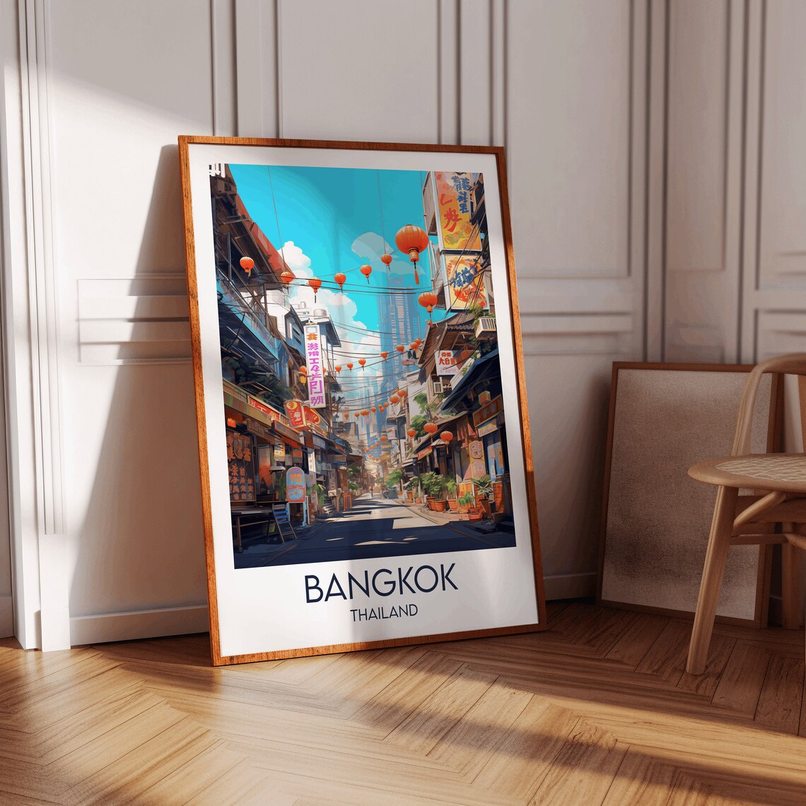 Bangkok Thailand Lantern Street Chinatown Daytime Travel Poster - Image 4