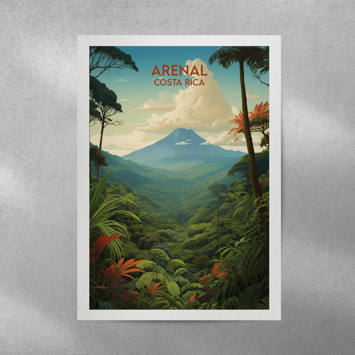 Costa Rica Travel Poster, Arenal Volcano Custom Gift - Image 4