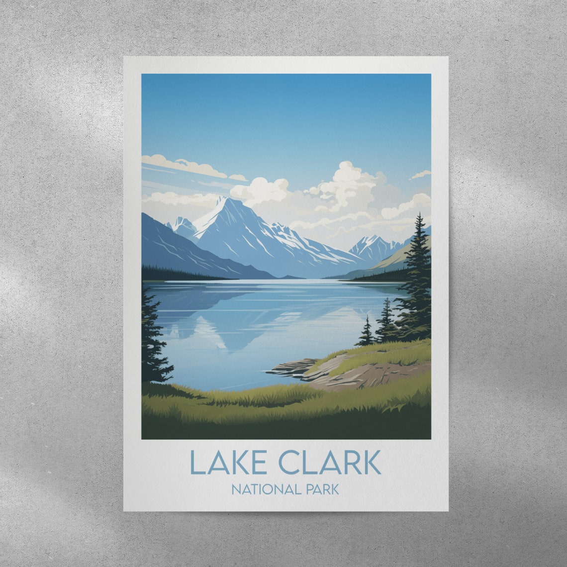 Lake Clark National Park Mountain Reflection Lake Travel Poster - Image 2