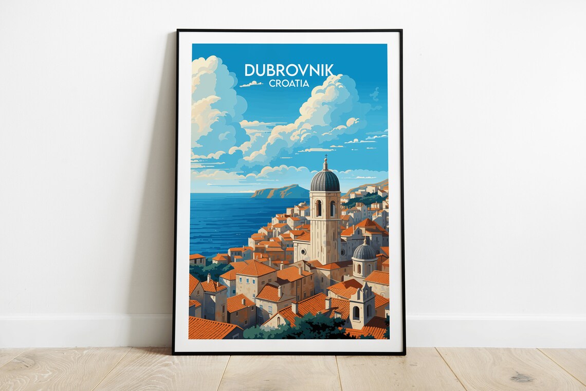 Dubrovnik Travel Poster, Croatia Place Print