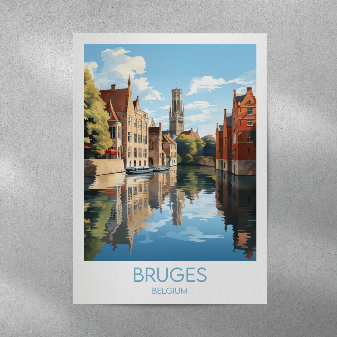 Bruges Travel Poster, Belgium Custom Personalized - Image 4