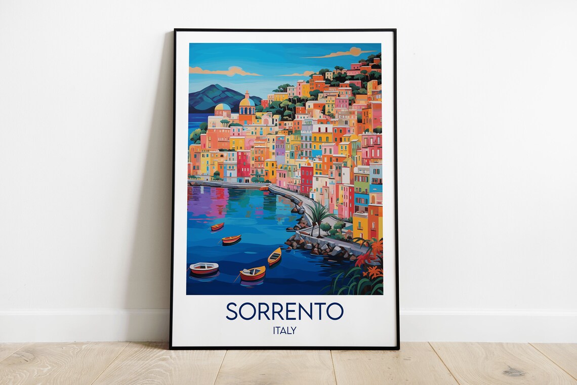 Sorrento Travel Poster, Italy Custom Personalised Gift