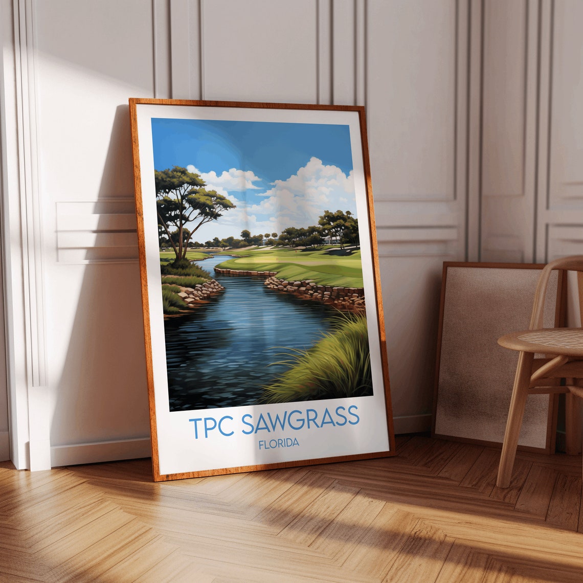 TPC Sawgrass Florida Golf Course Riverside Vintage Travel Poster - Image 3