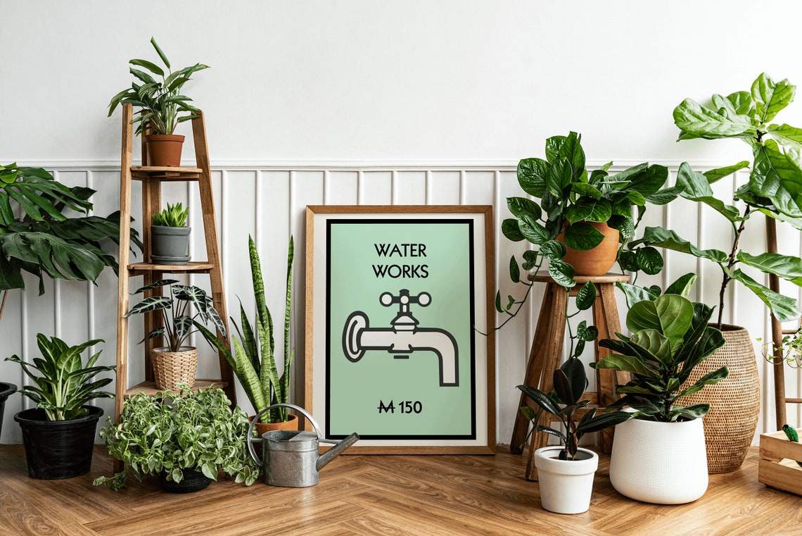 Waterworks Monopoly Inspired Bathroom Print Poster A3 A4 A5 Funny Bathroom Home Decor Wall Art Accessories Gift - Image 2