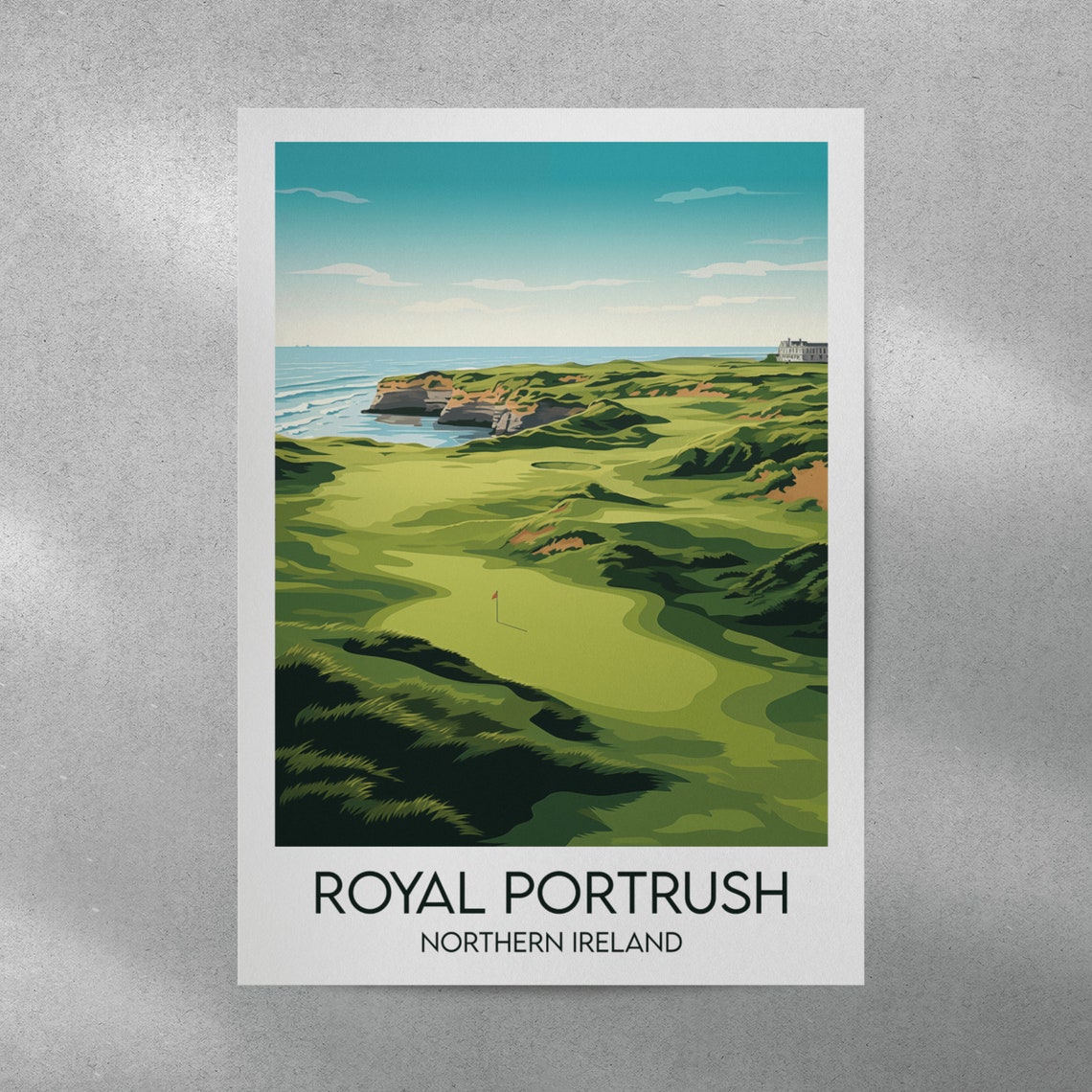 Scenic Royal Portrush Northern Ireland Coastal Links Golf Poster - Image 4