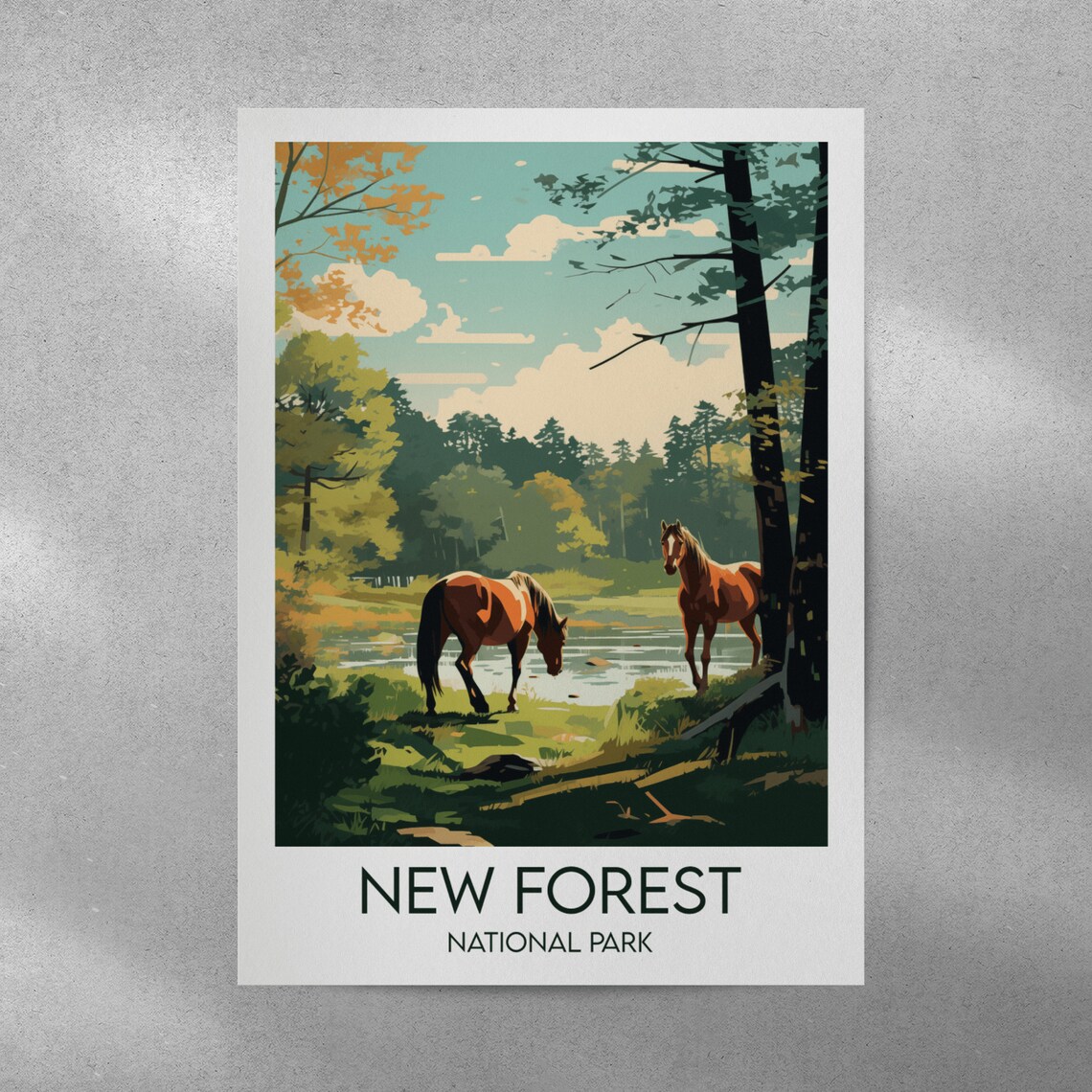 New Forest National Park Gift Travel Poster - Image 3