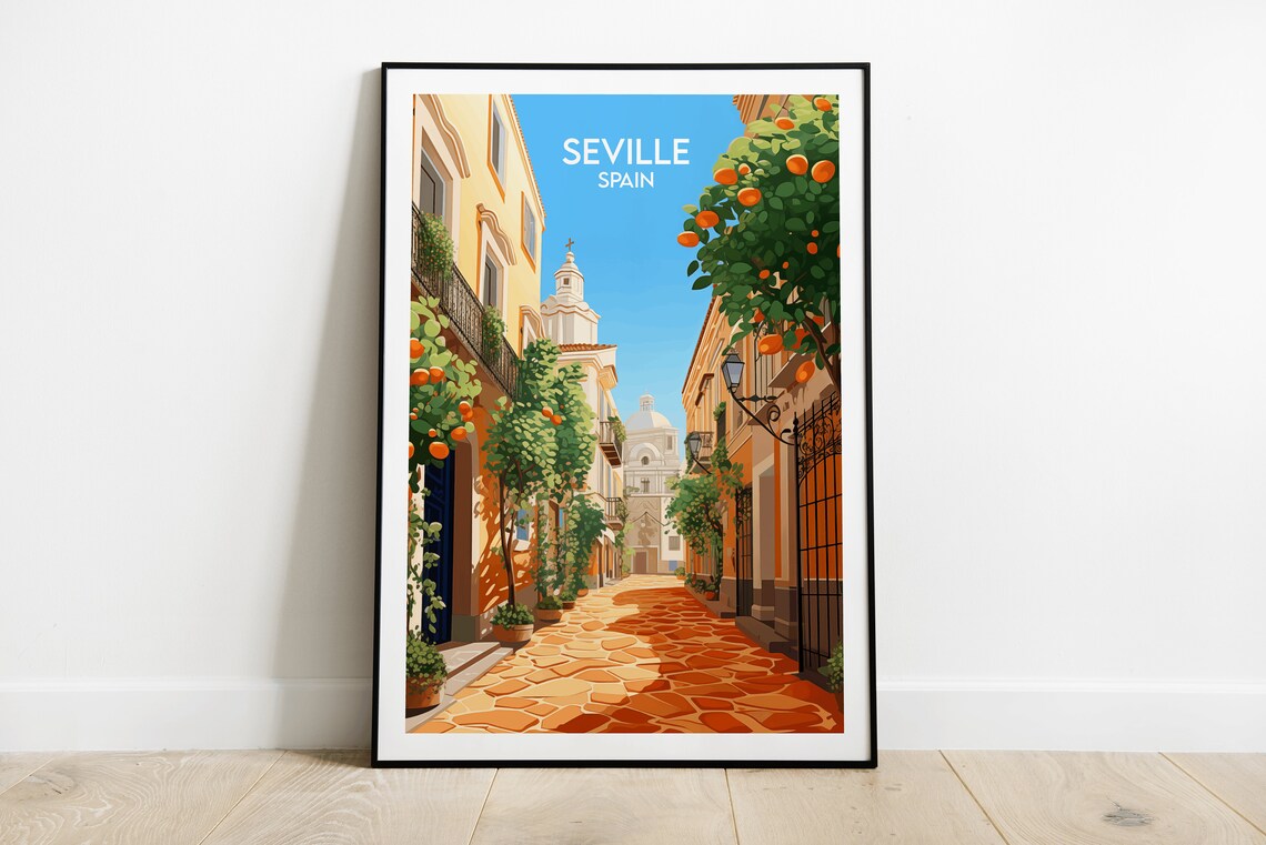 Seville Travel Poster, Spain Place Print