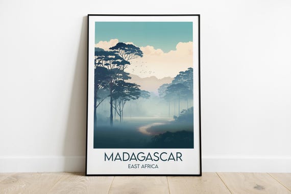 Madagascar Travel Print East Africa Poster Custom Personalised Wedding Birthday Gift