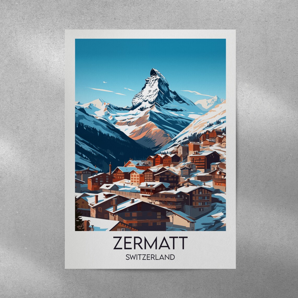 Zermatt Ski Travel Poster, Switzerland Custom Personalised - Image 5