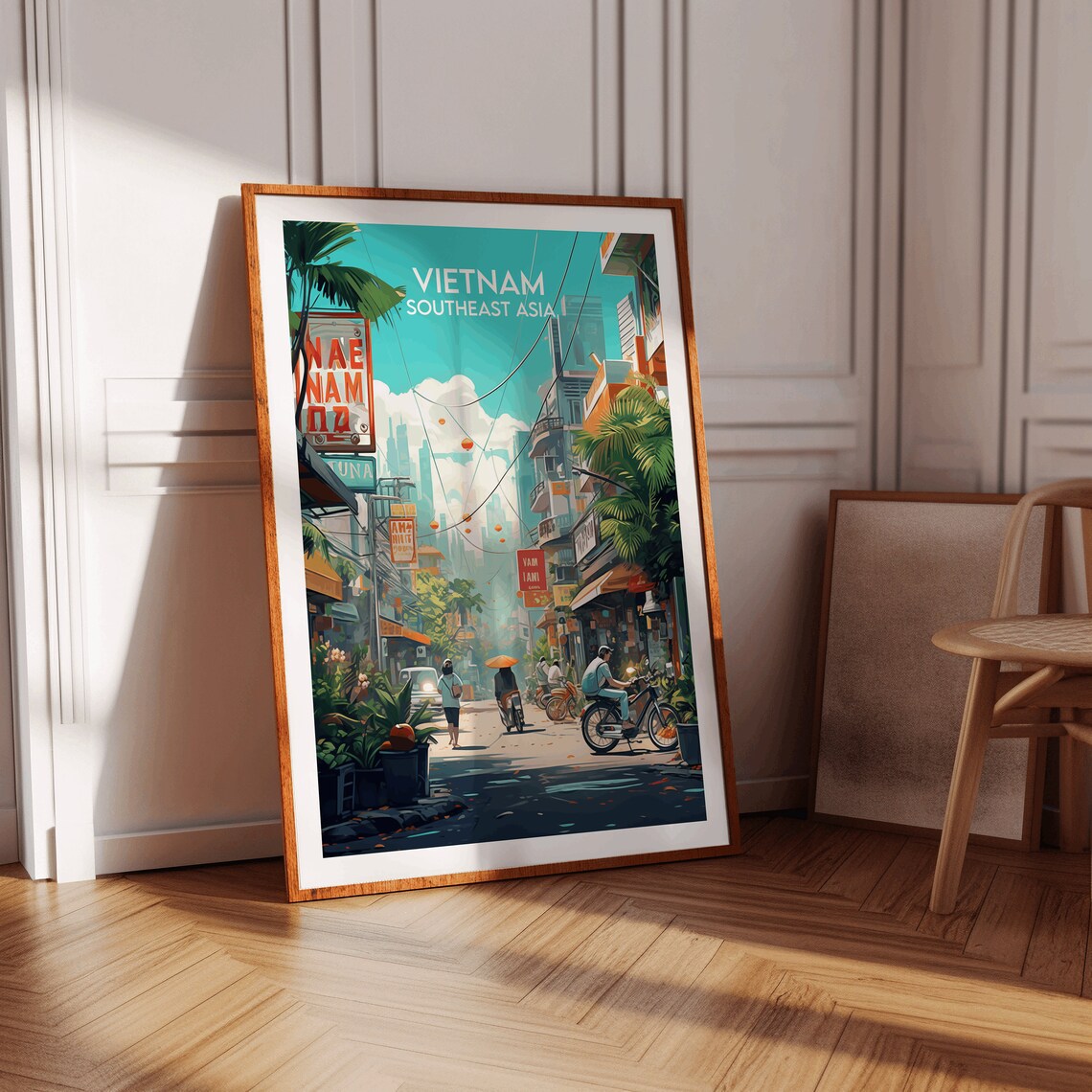 Vietnam Travel Poster, Southeast Asia Travel Print - Image 3