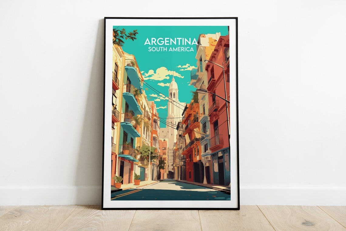 Argentina Travel Print South America Poster Custom Personalised Wedding Birthday Gift