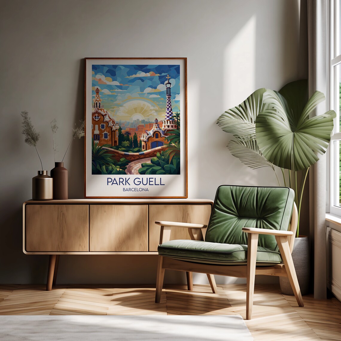 Park Guell Travel Poster, Custom Personalised Gift - Image 2