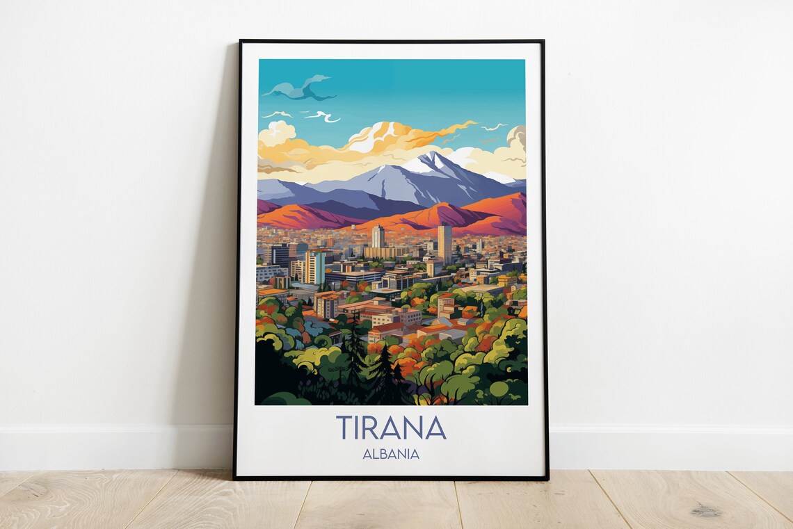 Tirana Travel Print, Albania Travel Poster