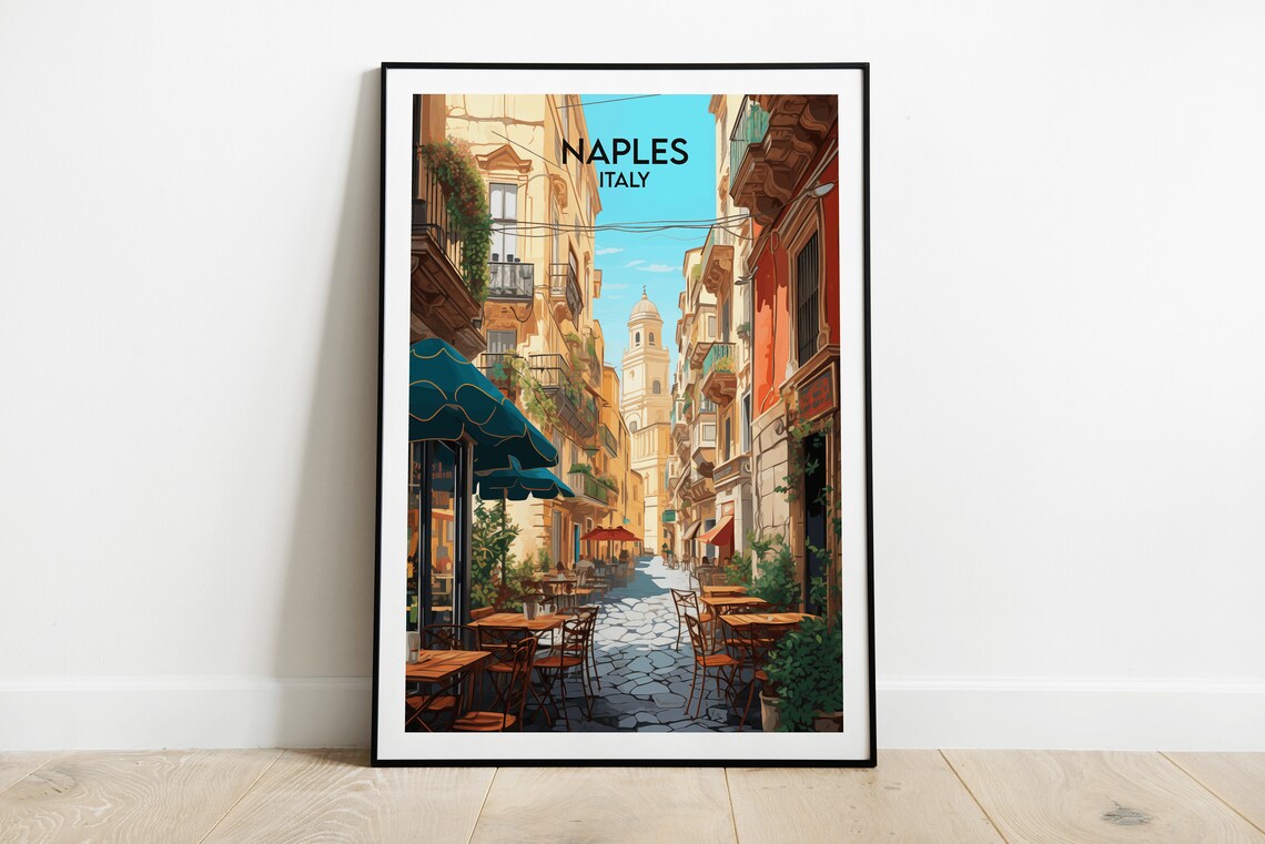 Naples Travel Poster, Italy Custom Personalised Gift