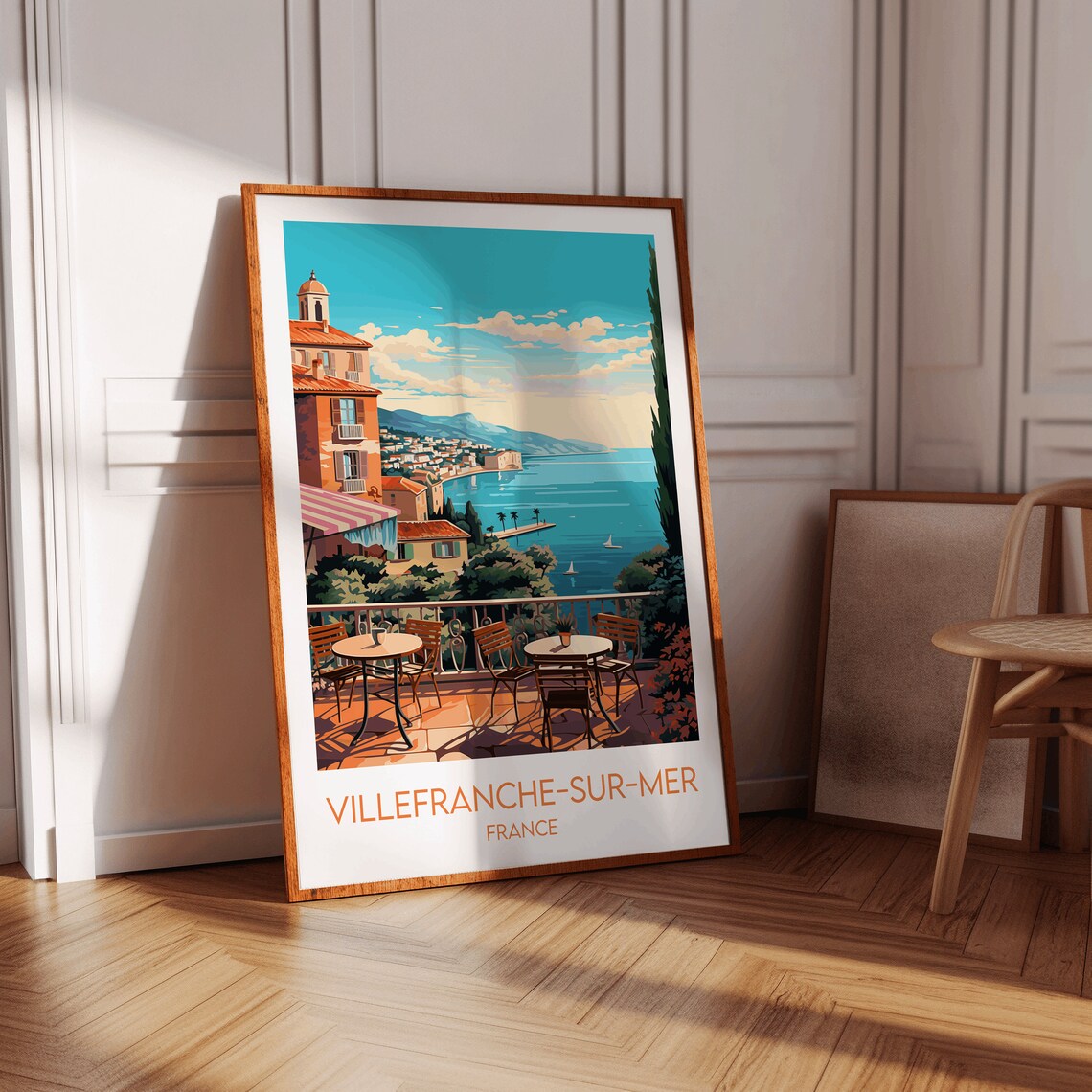 Villefranche Sur Mer France Riviera Coast Cafe Colorful Travel Poster - Image 4
