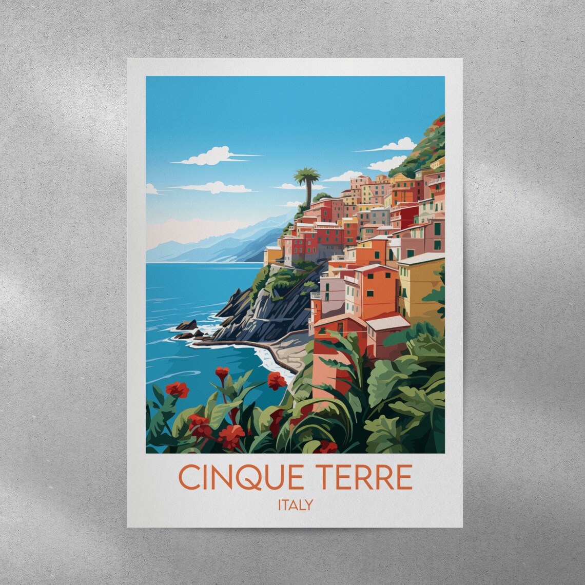 Cinque Terre Italy Colorful Coastal Village Seaside Travel Poster Art - Image 3