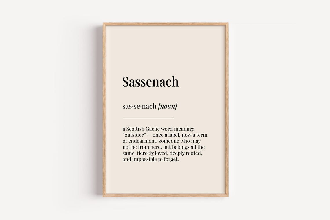 Sassenach Scottish Gaelic Word Definition Dictionary Wall Poster