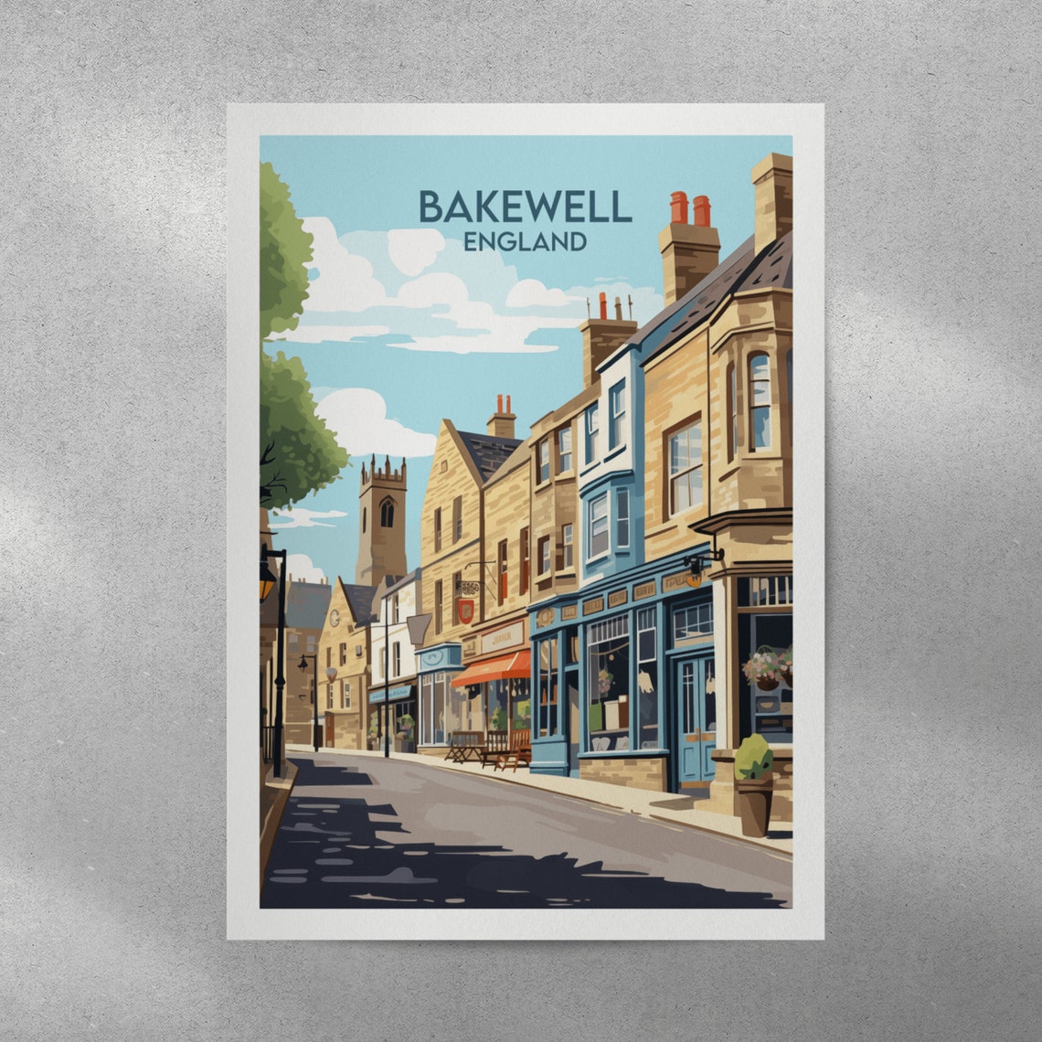 Bakewell England Charming Historic High Street Travel Poster - Image 3