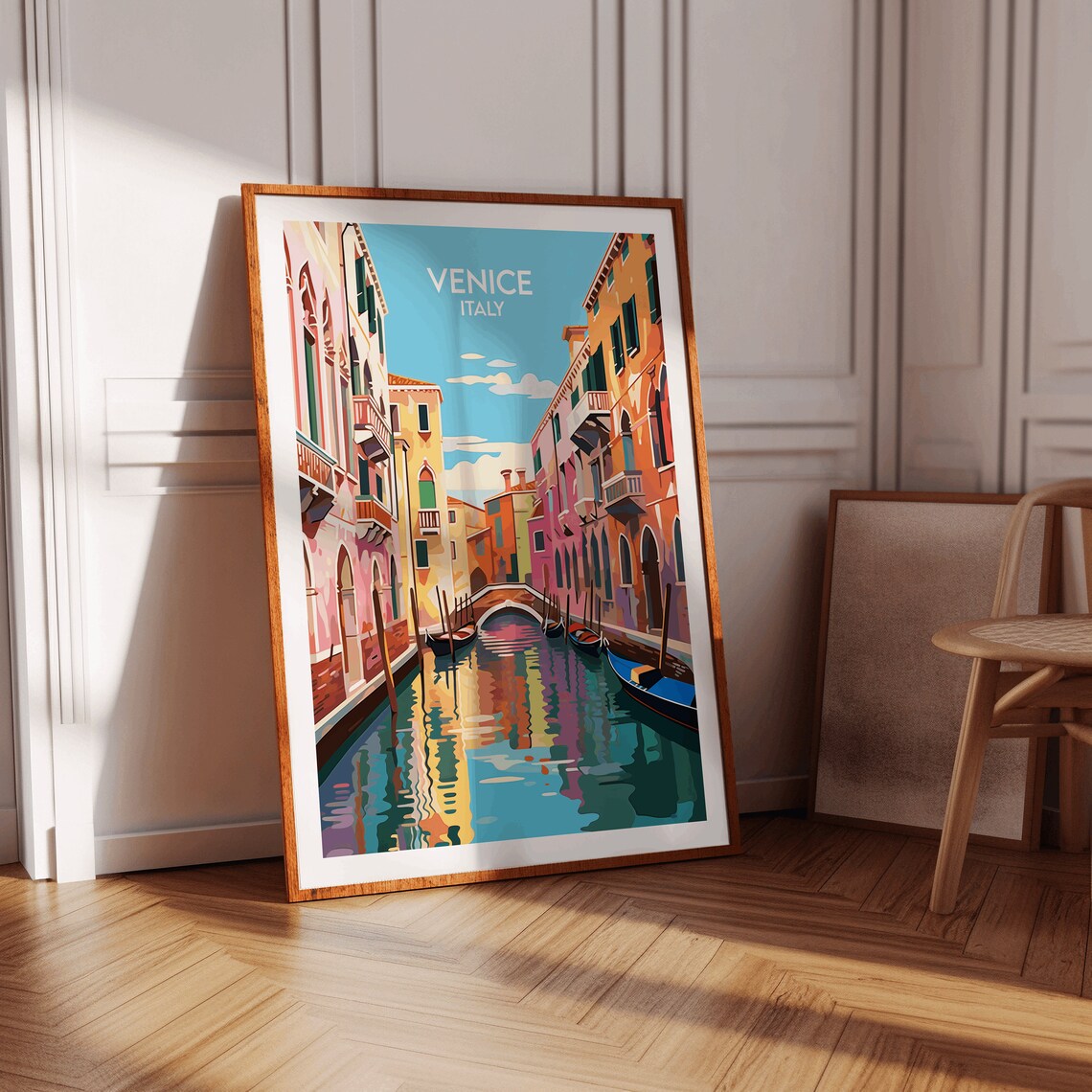 Venice Italy Canal Gondolas Colorful Buildings Grand Travel Poster - Image 3