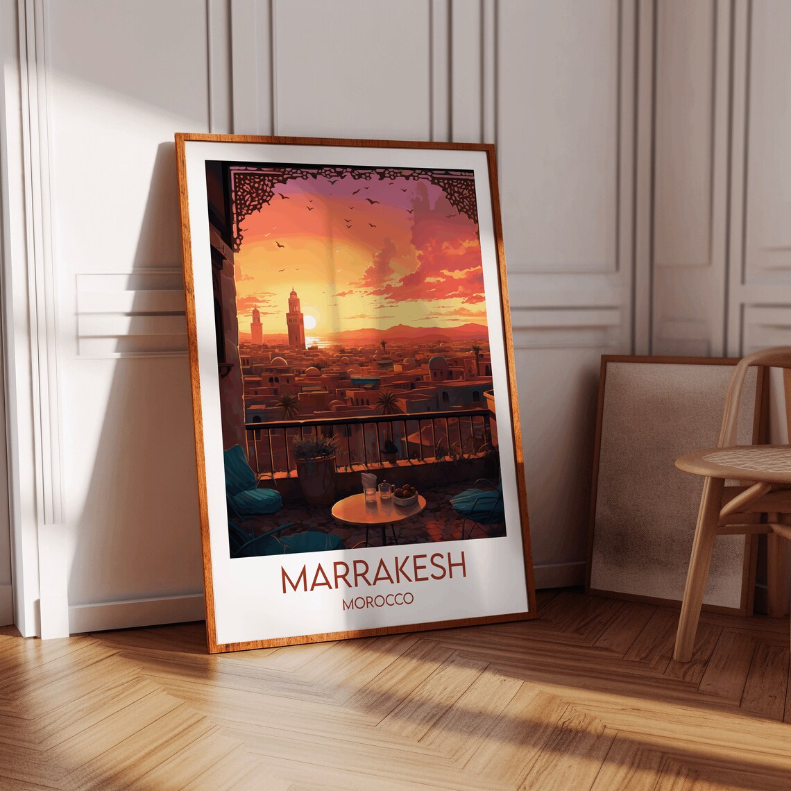 Marrakesh Travel Print Morocco Poster Custom Personalised Wedding Birthday Gift - Image 3