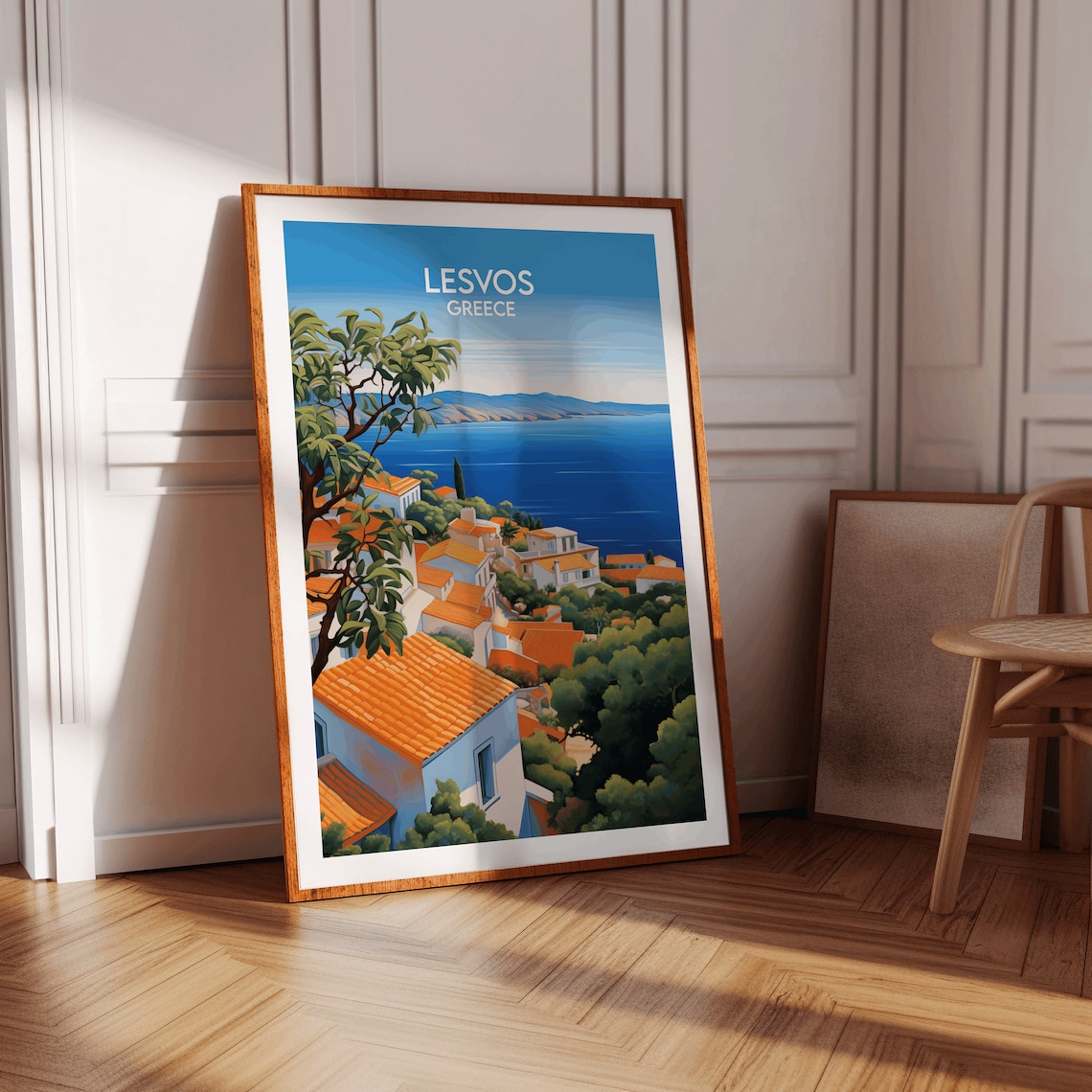 Lesvos Travel Poster, Greece Place Wall Art - Image 2