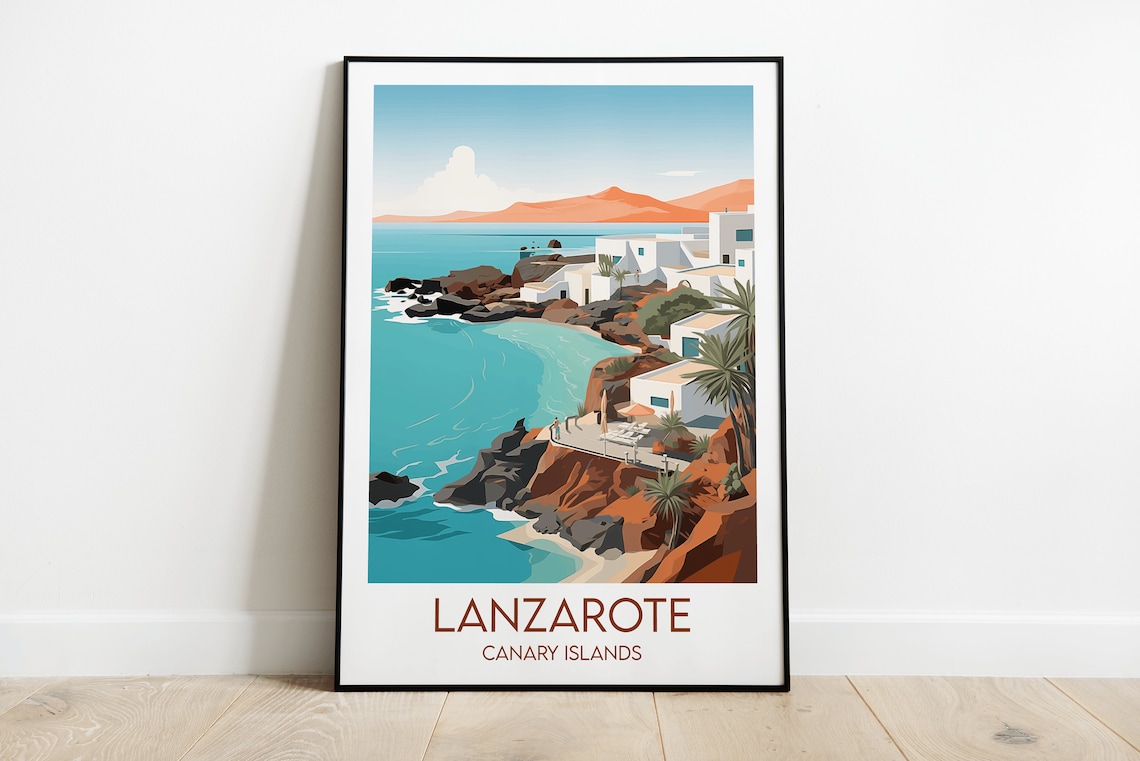 Lanzarote Travel Print Wedding Birthday Gift Poster
