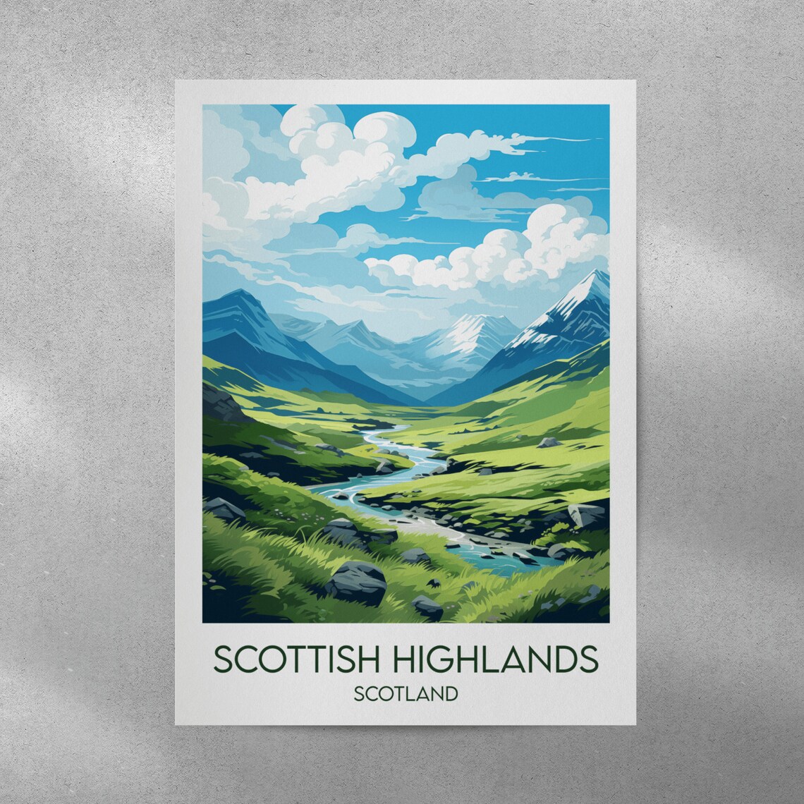 Scottish Highlands Travel Poster, Custom Personalised - Image 3