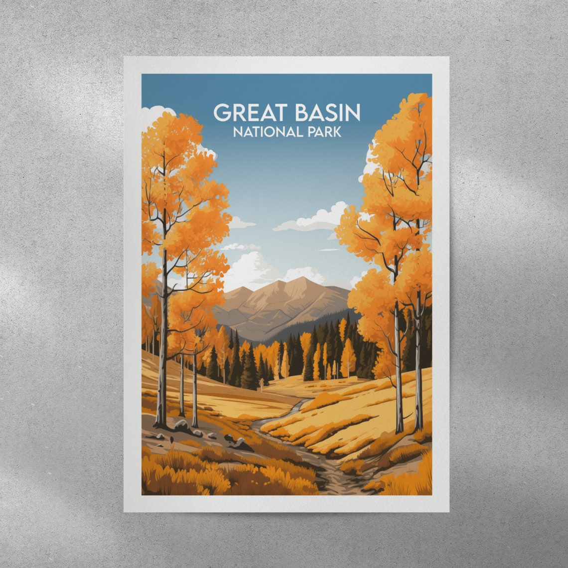 Great Basin National Park Nevada Autumn Aspen Trees Travel Poster - Image 2