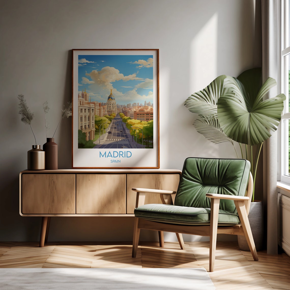 Madrid Spain Grand Boulevard Metropolis Dome Vintage Travel Poster - Image 3