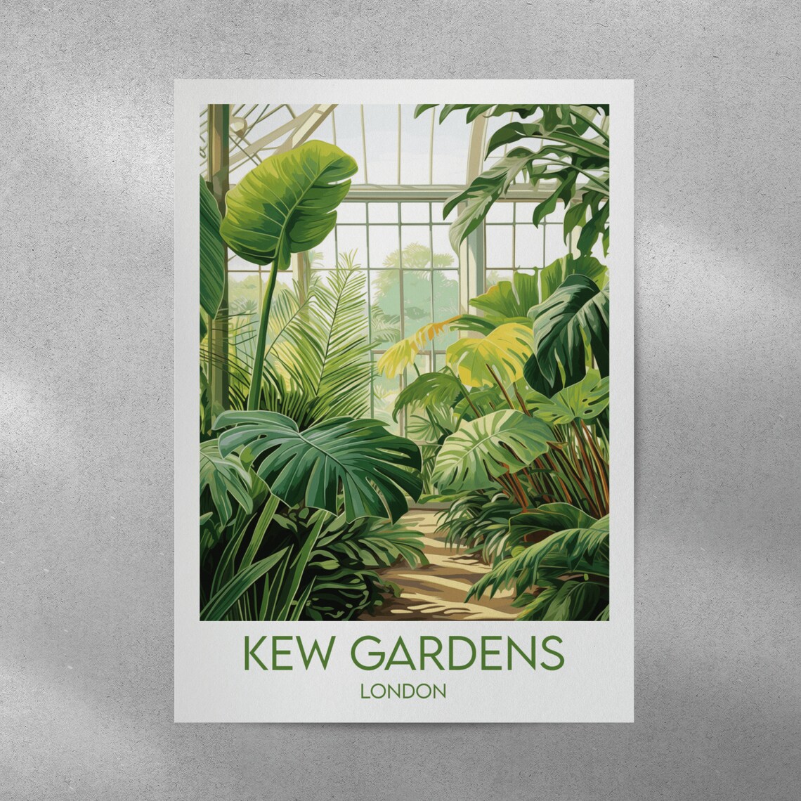 Kew Gardens London Palm House Tropical Plants Botanical Travel Poster - Image 4