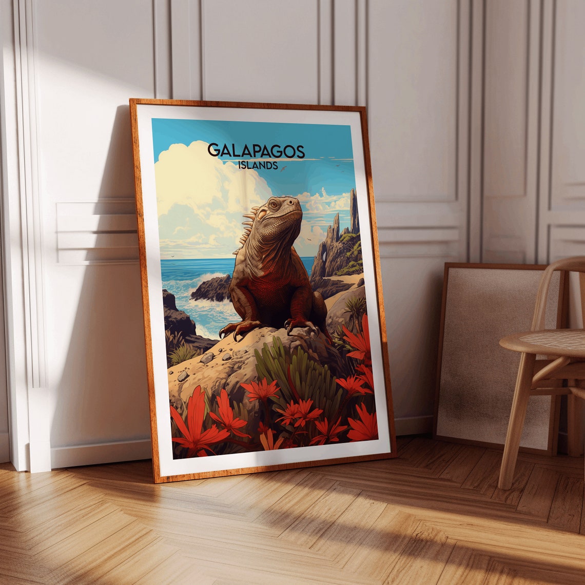 Galapagos Islands Marine Iguana Wildlife Volcano Coast Poster - Image 2