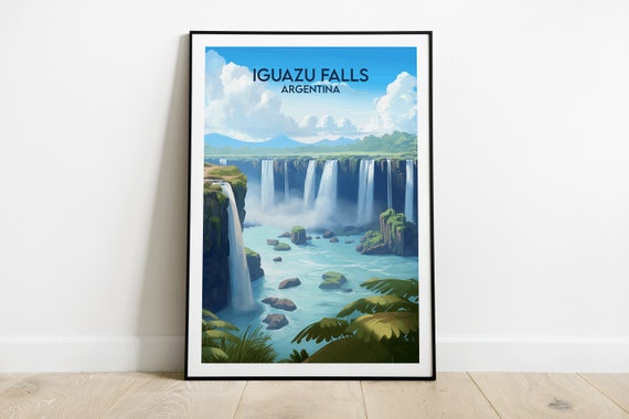 Iguazu Falls Travel Print Argentina Poster Custom Personalised Wedding Birthday Gift
