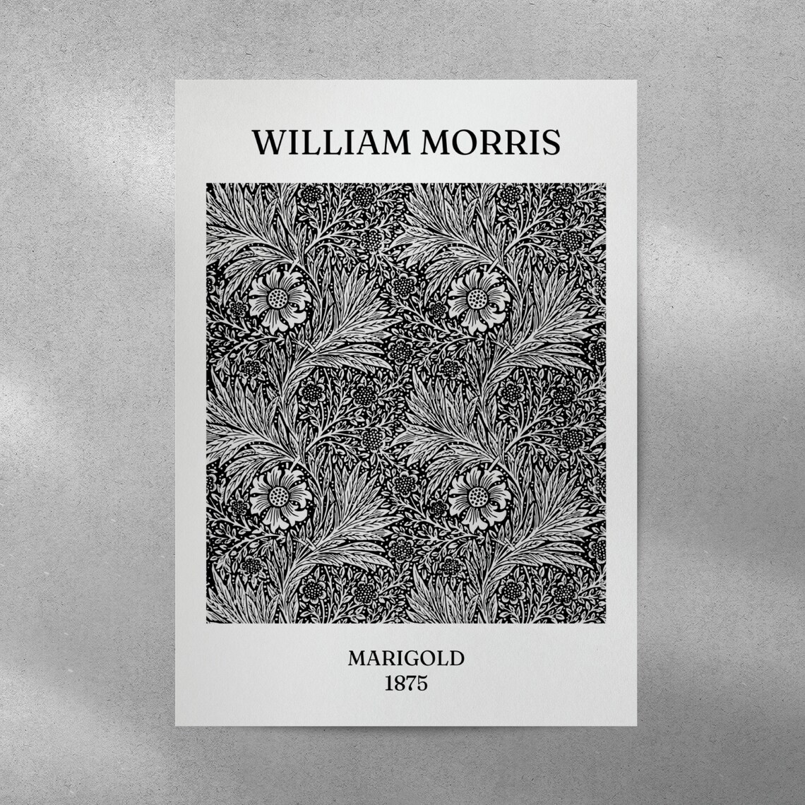 William Morris Marigold Black and White Art Print - Image 5